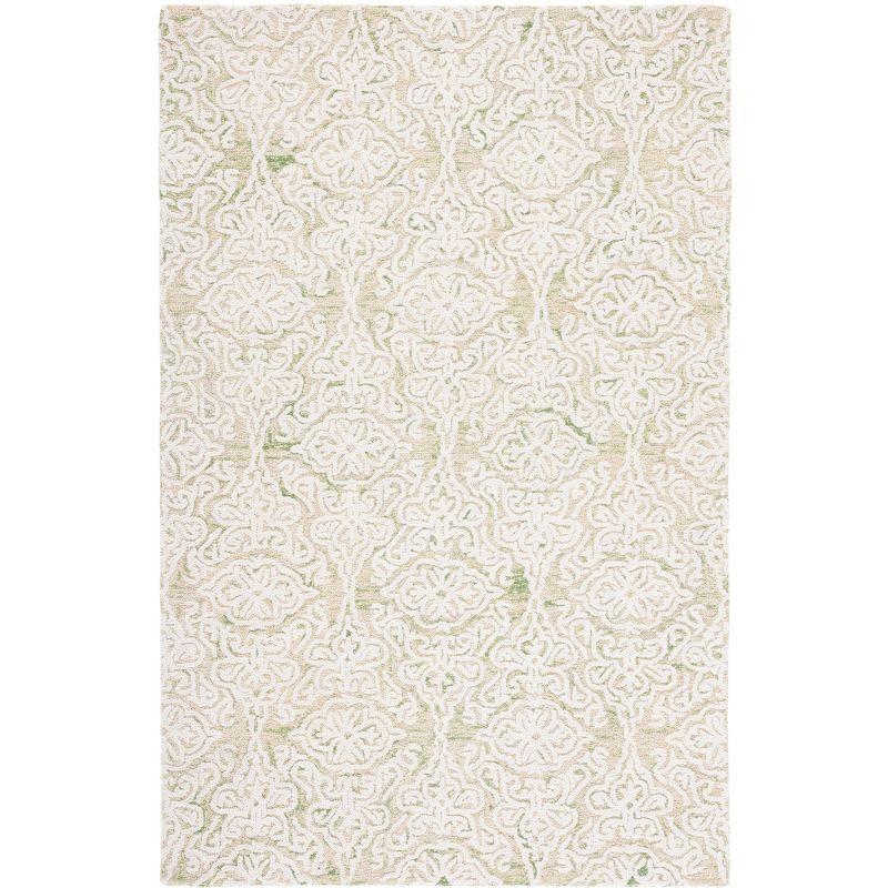 Blossom BLM112 Hand Tufted Indoor Accent Rug - Light Green/Ivory - 3'x5' - Safavieh