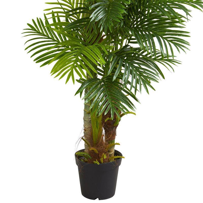 72" Artificial Hawaii Palm in Pot Black - Nearly Natural: Indoor Faux Flora Decor