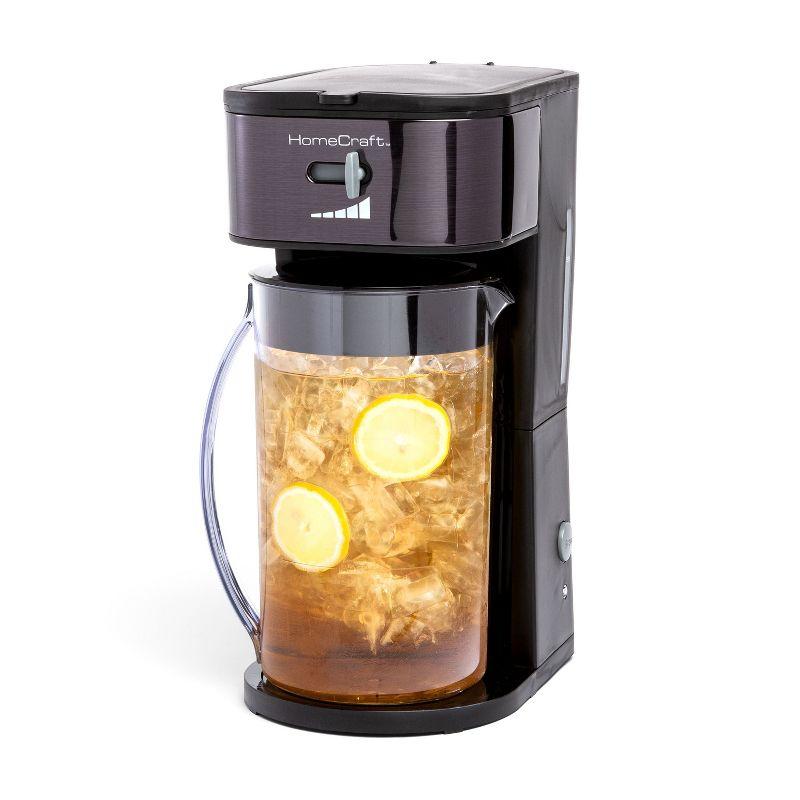 HomeCraft HCIT3BS 3-Quart Black Stainless Steel Café' Ice Iced Coffee and Tea Brewing System