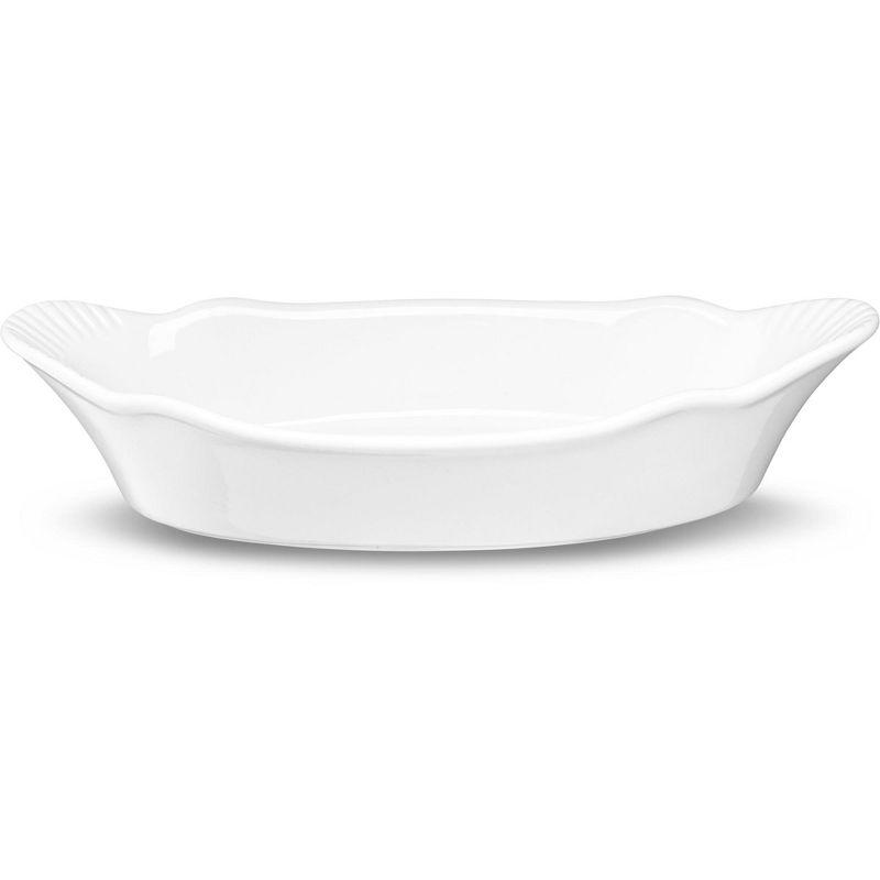 White Ceramic 18 oz Au Gratin Baking Dish Set