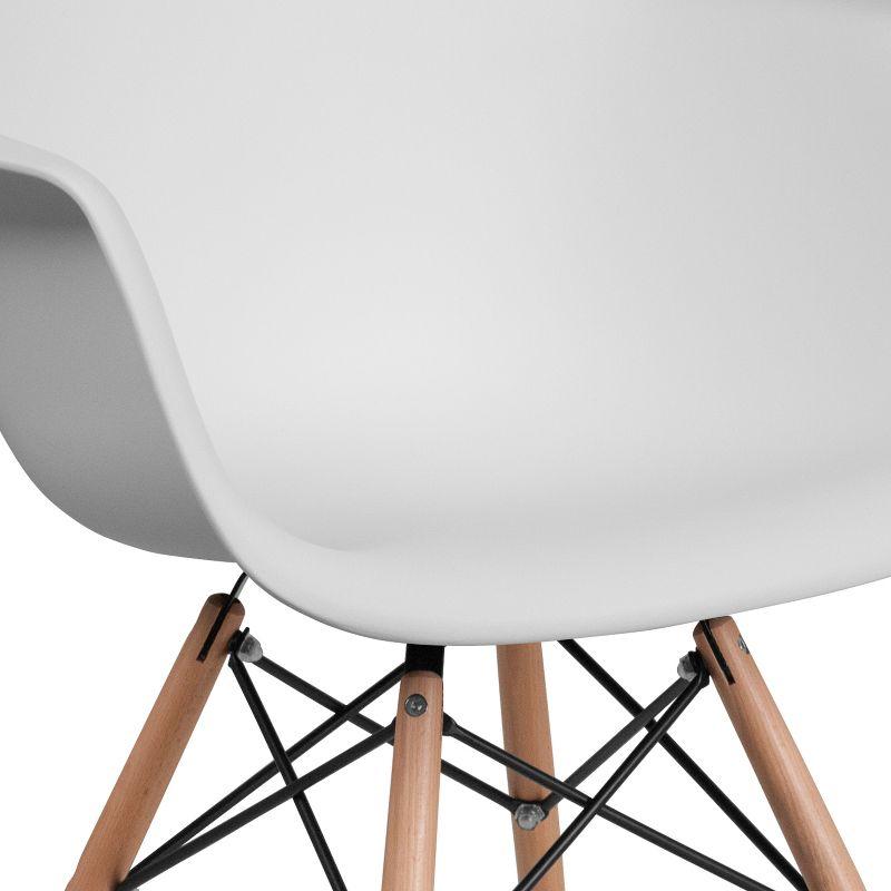 Flash Furniture Alonza Series Plastic Chair with Arms and Wooden Legs