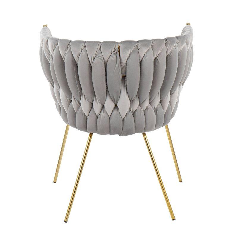 Elegant Silver Velvet Barrel Accent Chair with Metal Base