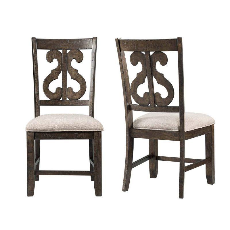 Stanford Wooden Swirl Back Chair Brown - Picket House Furnishings