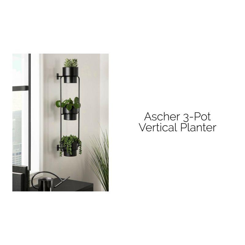 Kate and Laurel Ascher  Metal Hanging Planter, 13x9x36, Black