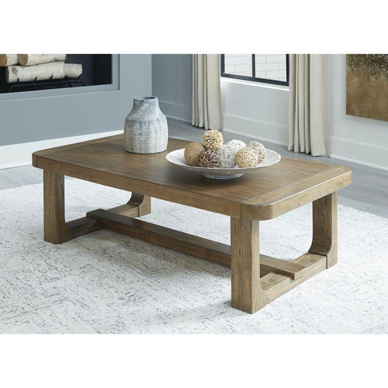 Cabalynn Light Brown Rectangular Wood Coffee Table