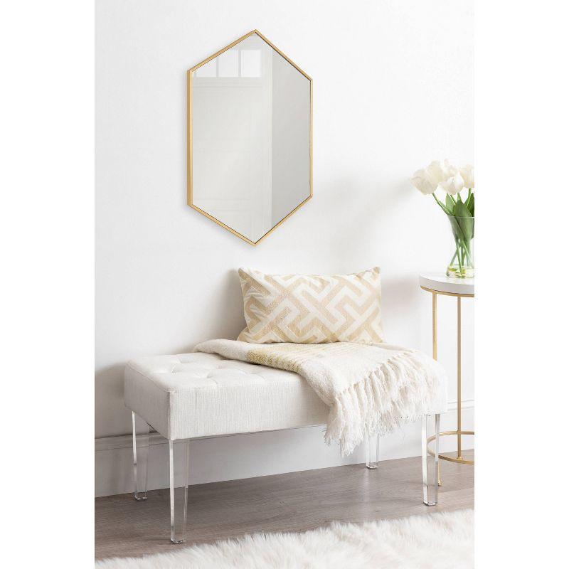 22" x 31" Rhodes Hexagon Wall Mirror Gold - Kate & Laurel All Things Decor