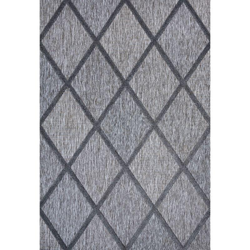 Transitional Diamond Trellis 3x5 Dark Gray Synthetic Area Rug