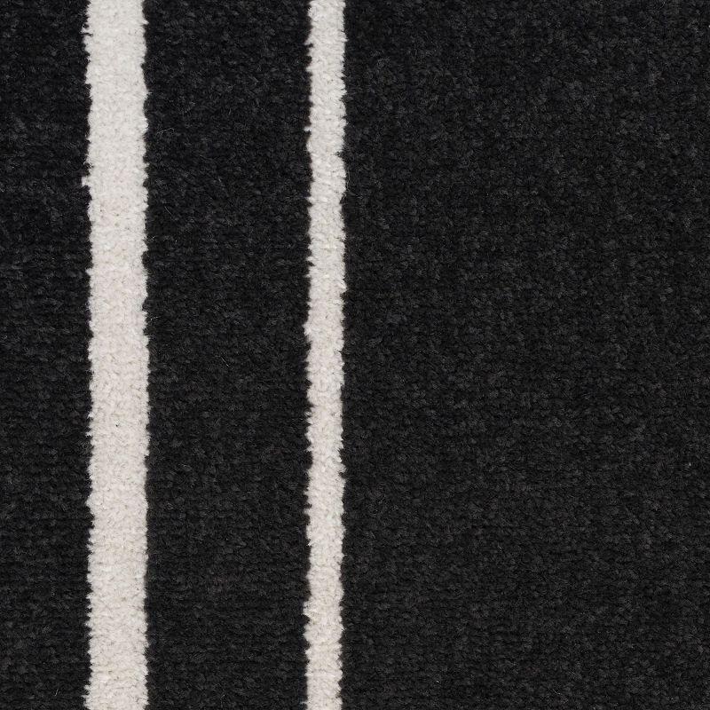 Nourison Essentials 4' x 6' Black Ivory Contemporary Bordered Indoor/Outdoor Area Rug