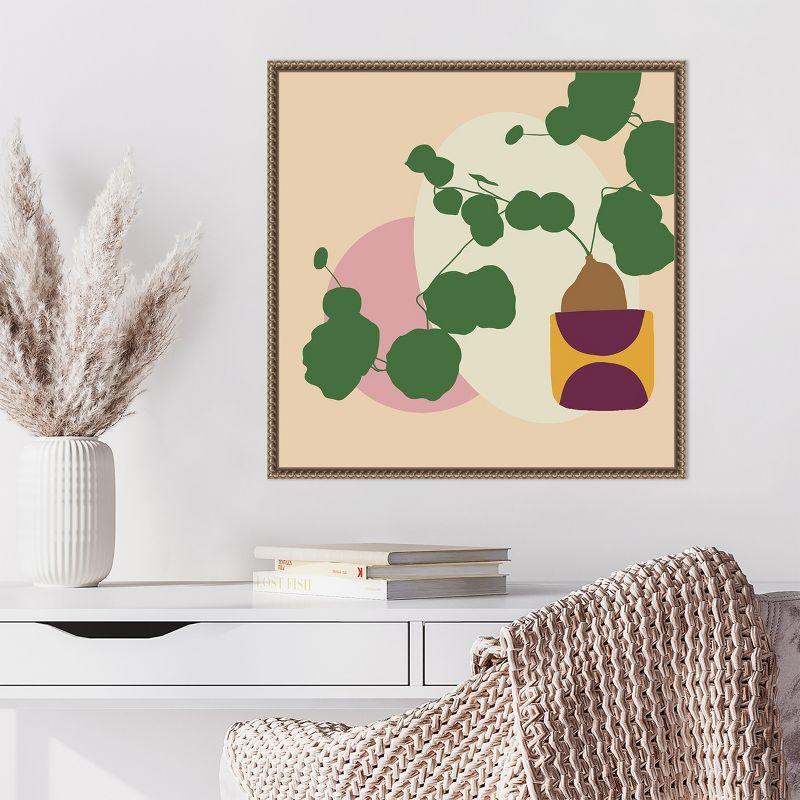 Amanti Art Mod Potted Plant 1I by Jen Bucheli Framed Canvas Wall Art