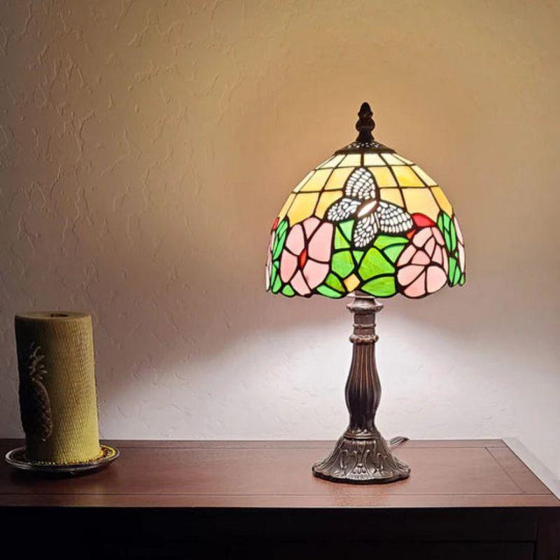 Amora Lighting Tiffany Style Floral Mini Table Lamp 15 Inch High