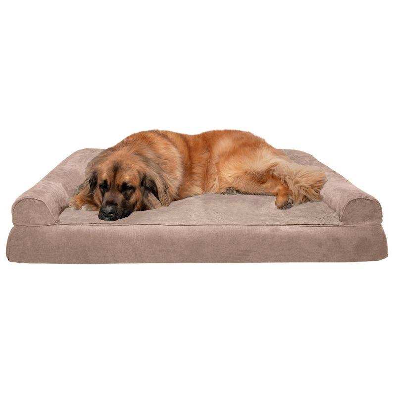 FurHaven Plush & Suede Orthopedic Sofa Dog Bed - Jumbo Plus, Almondine