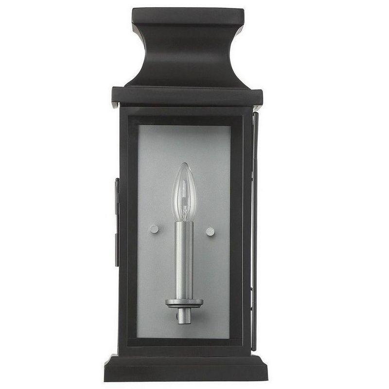 Brooke Black Outdoor Wall Lantern with Clear Glass Panels