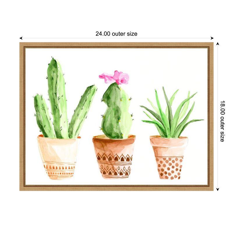 Patterned Succulent Pots Canvas Wall Art Print 24 x 18 Inches