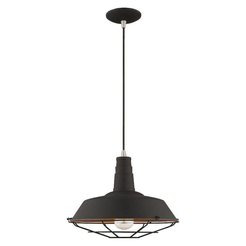 Livex Lighting Metal Shade 1 - Light Chandelier in  Black