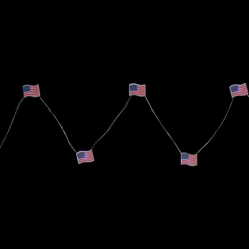 Northlight Seasonal 20-Count Patriotic Americana USA Flag LED Fairy Lights 6.25ft Copper Wire | Wayfair