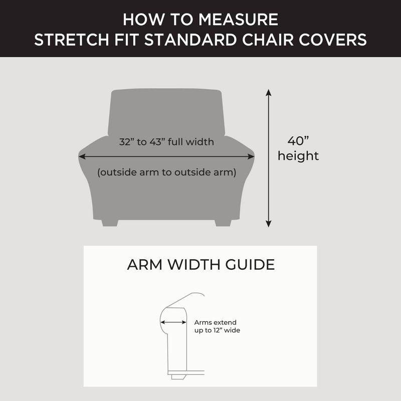 2pc Ultimate Stretch Leather Chair Slipcovers Slate - Sure Fit: Box Cushion Compatible, Machine Washable