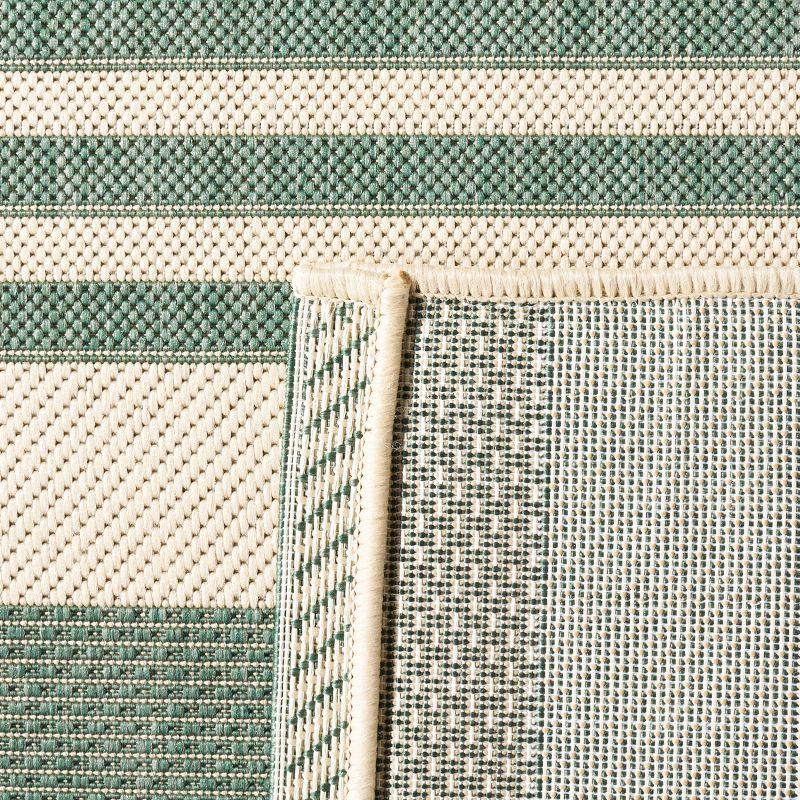 Courtyard CY6062 Power Loomed Indoor/Outdoor Area Rug - Beige/Dark Green - 4'x4' - Safavieh.