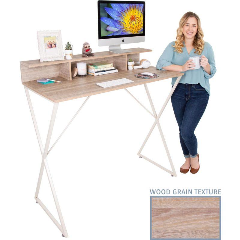 Stand Steady Solid Wood Top Metal Base Standing Desk