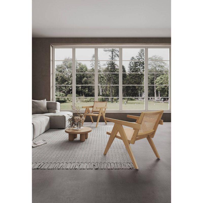 Set of 2 Hamlet Wood Accent Chairs Natural - Manhattan Comfort: Matte Finish, Ash Frame, No Assembly Required