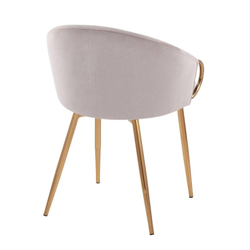 Claire Velvet/Steel Dining Chair Gold/Silver - LumiSource