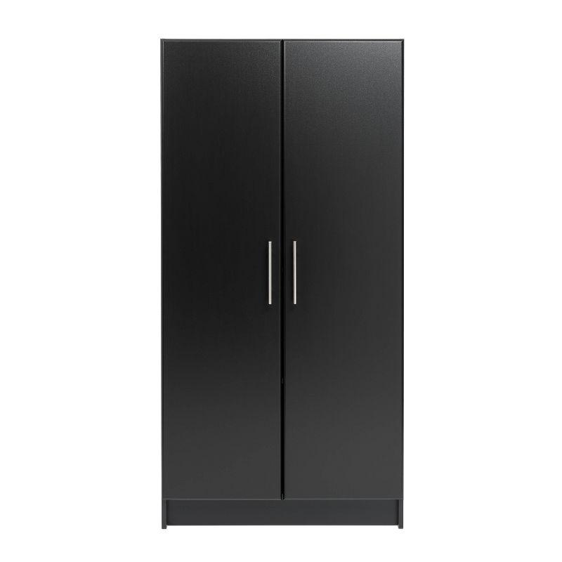 Sleek Black Living Room Cabinet with Adjustable Shelving