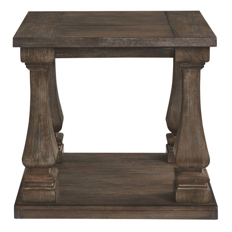 Heavenly Hued Distressed Weathered Gray Square End Table