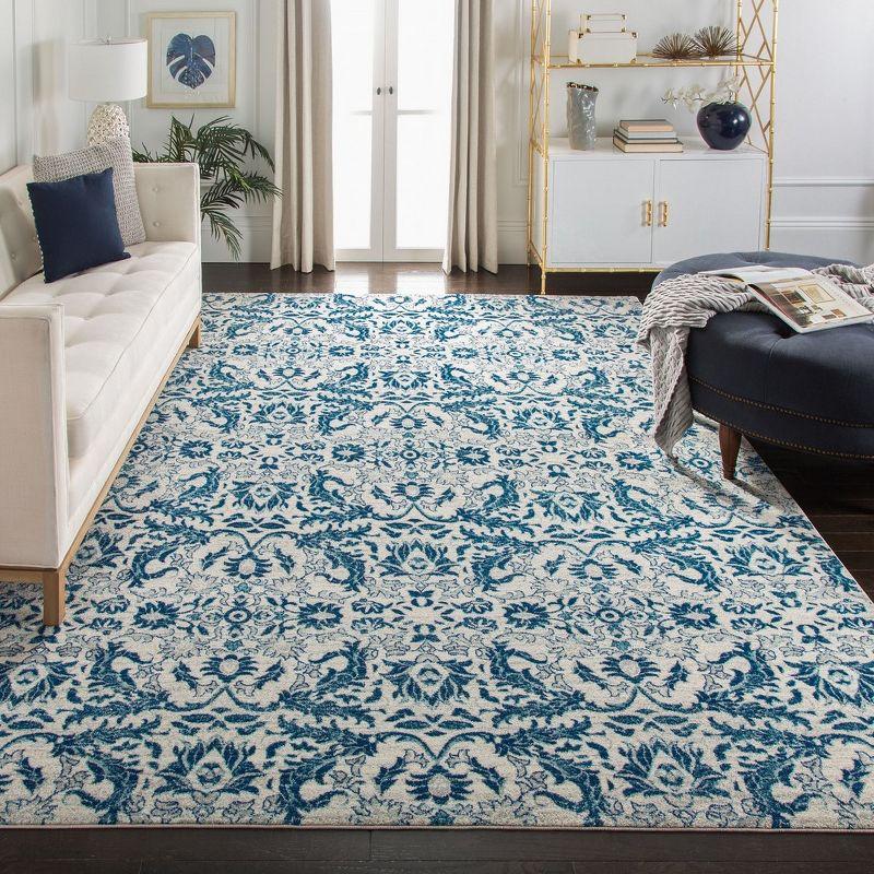 Alessia Floral Ivory/Blue Area Rug