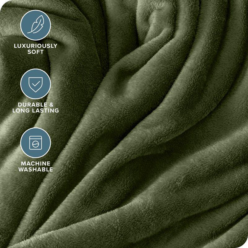 Cypress Microplush Throw Fleece Blanket by Bare Home
