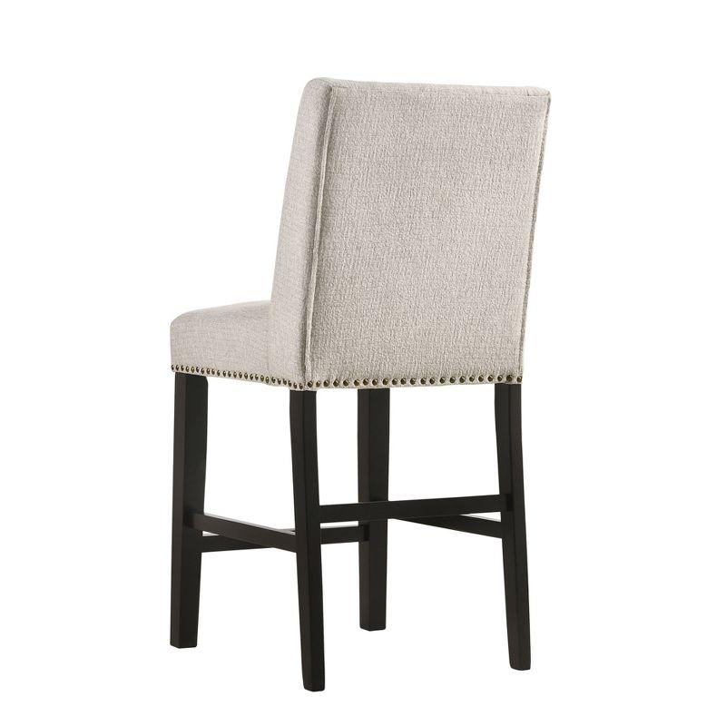 Carolina Living Set of 2 24" Laurant Counter Height Barstools with Nailhead Trim & Footrest