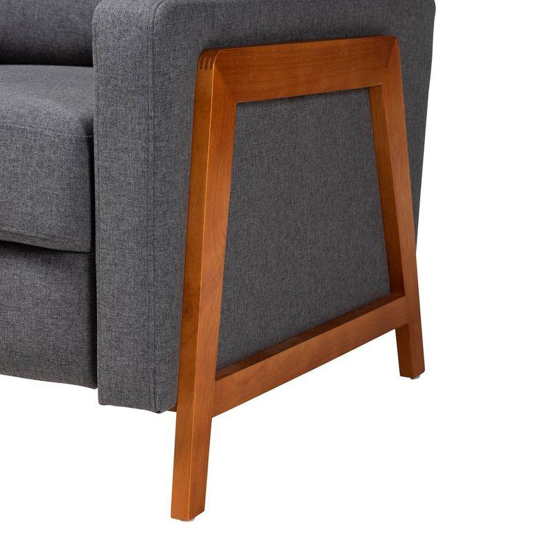 Halstein Mid Century Modern Fabric Upholstered Lounge Chair Gray - Baxton Studio