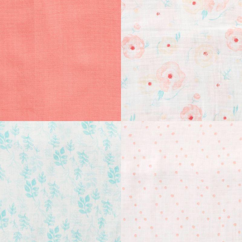 aden + anais essentials Muslin Swaddle Blankets - Full Bloom - 4pk