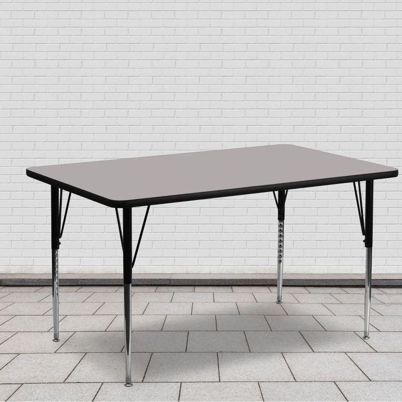 Goddard 24''W x 48''L Rectangular HP Laminate Activity Table - Adjustable Legs