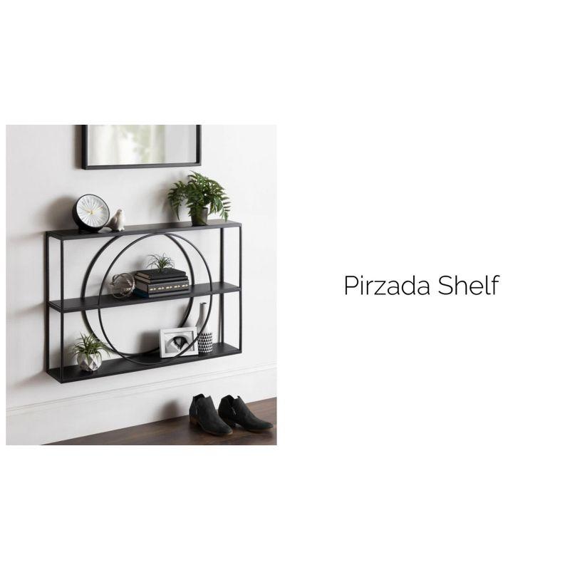 Kate & Laurel All Things Decor 36" x 24" Pirzada Geometric Wall Shelf Black: 3-Tier Metal Storage, No Assembly Required