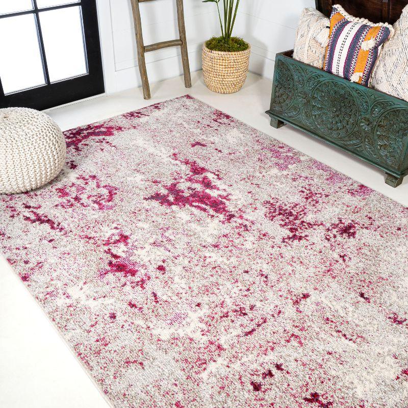 Contemporary Pop Modern Abstract Vintage Faded Area Rug - JONATHAN Y