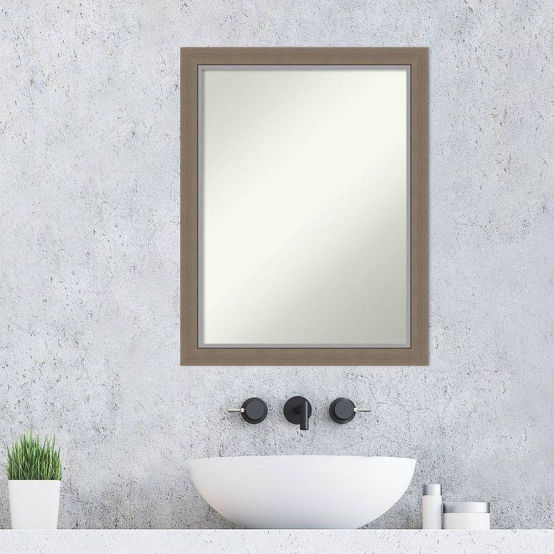 21"x27" Eva Narrow Wall Mirror for Bathroom, Modern Style - Amanti Art: Includes Mounting Hardware