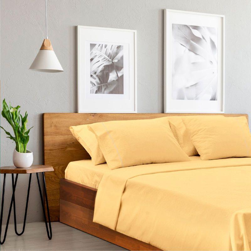 LuxClub 4 PC Butter California King Silky Soft Cooling Deep Pocket Performance Sheet Set