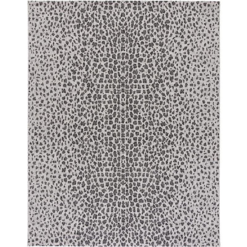 Courtyard CY8505 UV & Stain Resistant Non-Shedding Power Loomed Indoor/Outdoor Area Rug - Grey/Black - 9'x12' - Safavieh