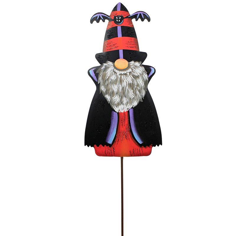 Halloween 34.5" Count Gregor Gnome Garden Stake Round Top Collection  -  Decorative Garden Stakes