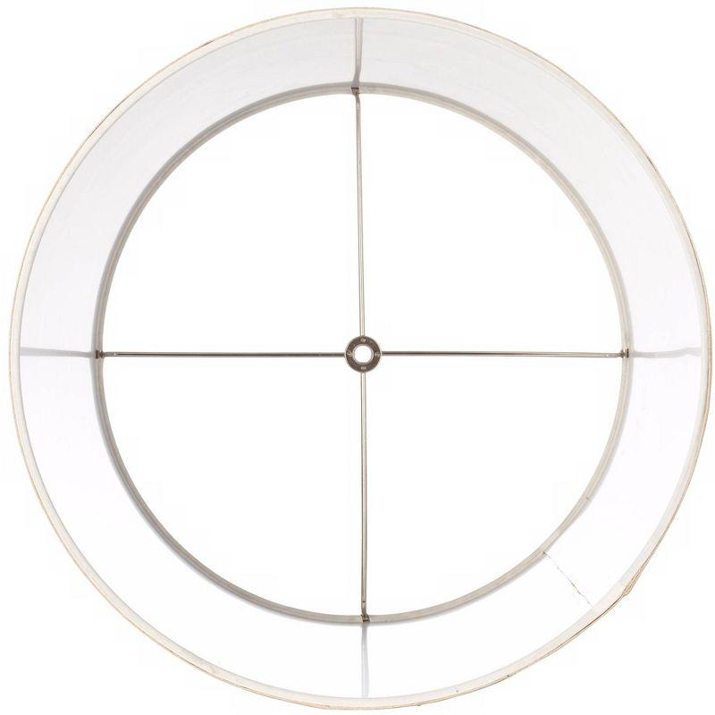 Springcrest Burlap Medium Drum Lamp Shade 14" Top x 16" Bottom x 11" High (Spider) Replacement with Harp and Finial