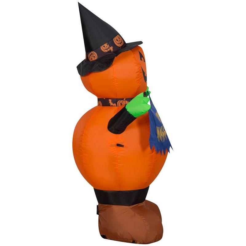 Gemmy Airblown Inflatable Pumpkin Witch , 4 ft Tall, Multi