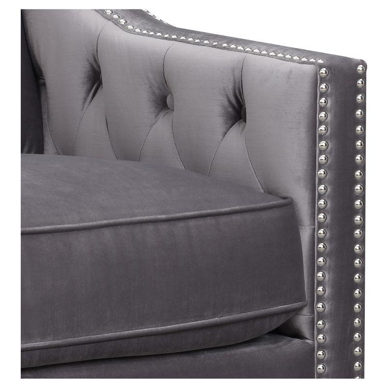 Teagan 30'' Gun Metal Gray Velvet Transitional Accent Chair