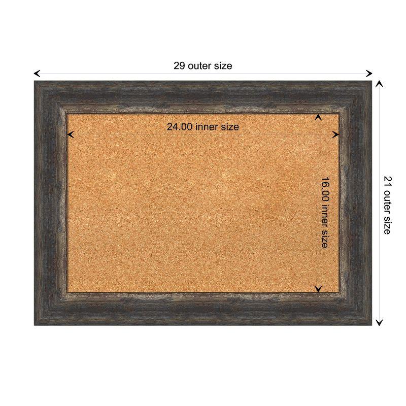 Amanti Art Natural Cork Board Framed Bark Rustic Char Bulletin Board 29 in. x 21 in.