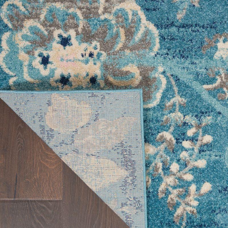 Nourison Tranquil 6' X 9' Turquoise Area Rug French Country Eclectic Floral by Nourison