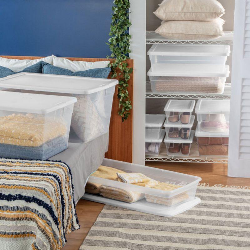 Sterilite Sterilite Storage Box, Stackable Bin with Lid, Plastic Container to Organize Shoes and Crafts on Closet Shelves