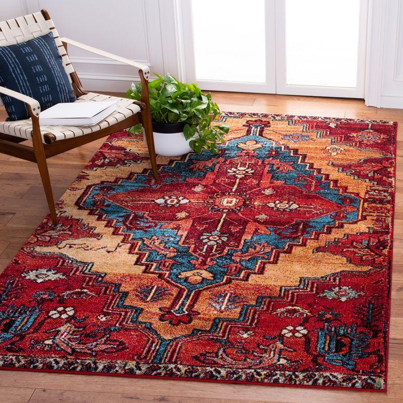 Vintage Hamadan VTH248 Power Loomed Indoor Area Rug - Red/Blue - 5'3"x7'6" - Safavieh