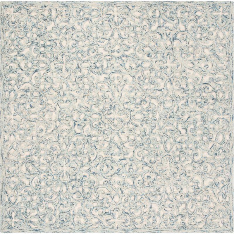 Trace TRC103 Hand Tufted Indoor Accent Rug - Blue/Ivory - 4'x4' - Safavieh