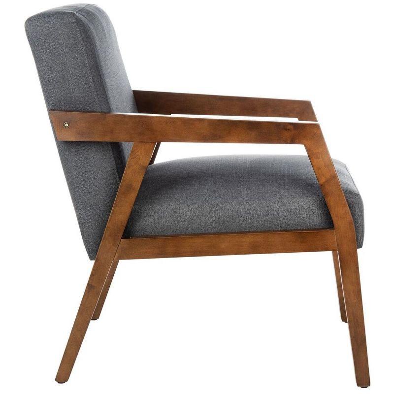 Olyvar Dark Grey Linen and Brown Wood Armchair 32"