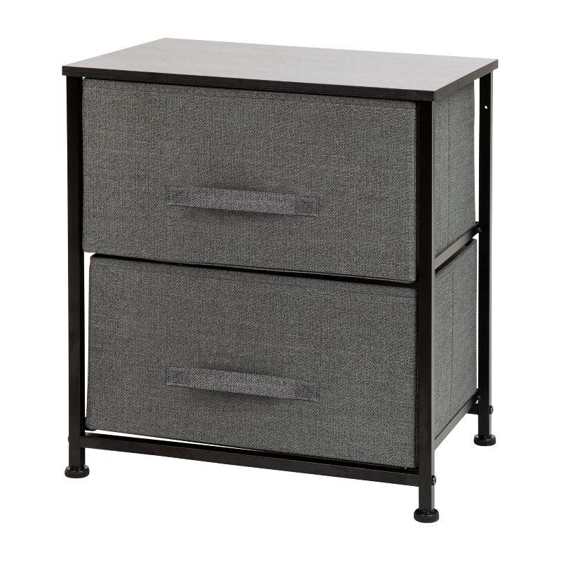 Malone 2 Drawer Storage Stand with Wood Top & Fabric Pull Drawers