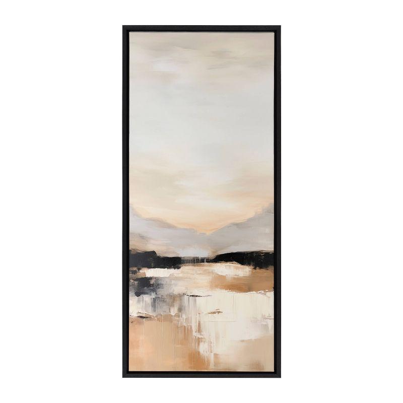 Kate & Laurel All Things Decor 18"x40" Sylvie Peaceful Landscape III Framed Canvas by Amy Lighthall Black