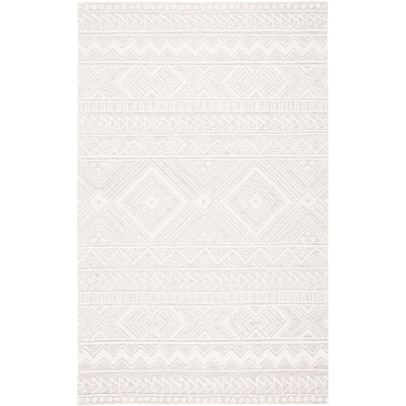 Ivory Hand-Tufted Wool 4' x 6' Rectangular Area Rug